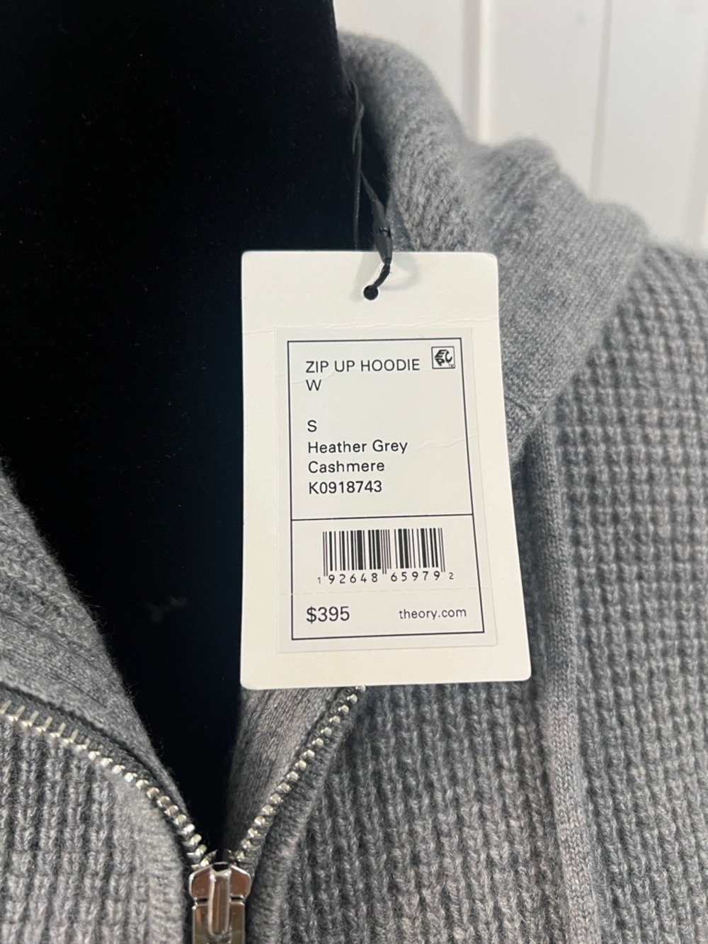 NWD Theory Heather Grey Cashmere Zip Up Hoodie - Picture 2 of 5